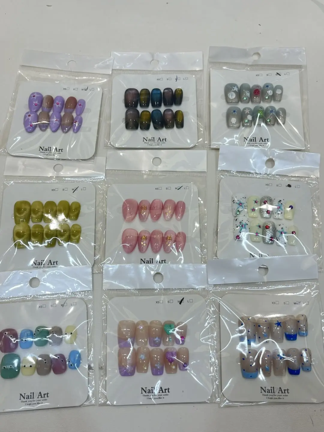Jacey(12184)gc.Jacey:20sets handmade press-on nails selectable size and length random style