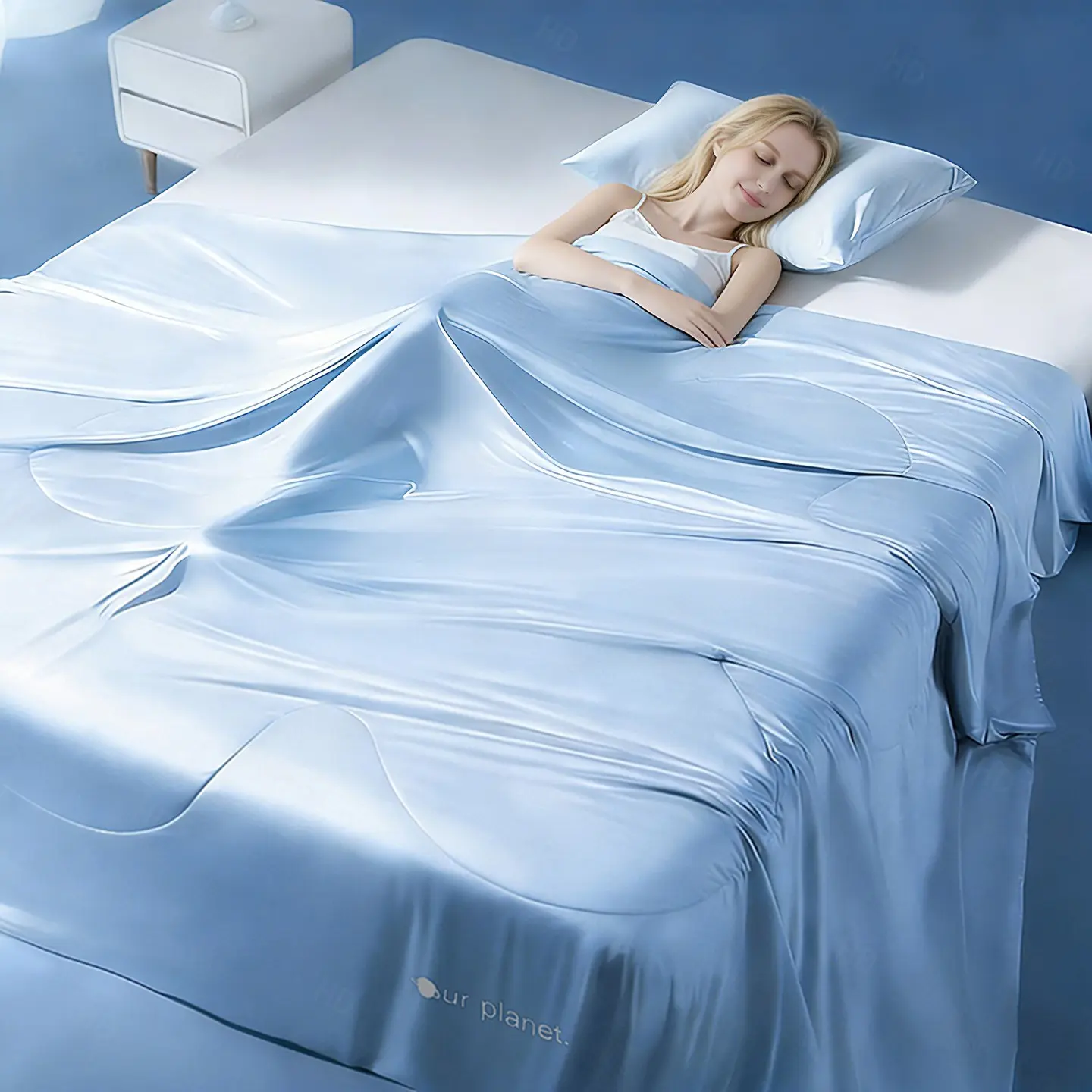 Cool Ice Silk Summer Blanket, Lightweight Cooling Throw, Summer Cooling Blankets, Suitable for Sweaty People, Soft Breathable Skin-Friendly