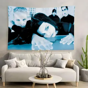 Evanescence Gothic Rock Band Wall Tapestry Dark Aesthetic Backdrop Music Poster Hanging Cloth Art Room Decor Background