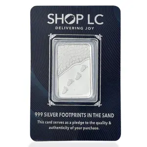 999 Fine Silver Footprints In The Sand Emboss Sheet 5g 999 Fine Silver Footprints In The Sand Emboss Sheet 5g