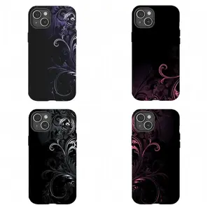 Gothic Baroque Swirl Phone Case Set, Dark Ornate Floral Art Cover For iPhone 11 12 13 14 15 16 17 Pro Max