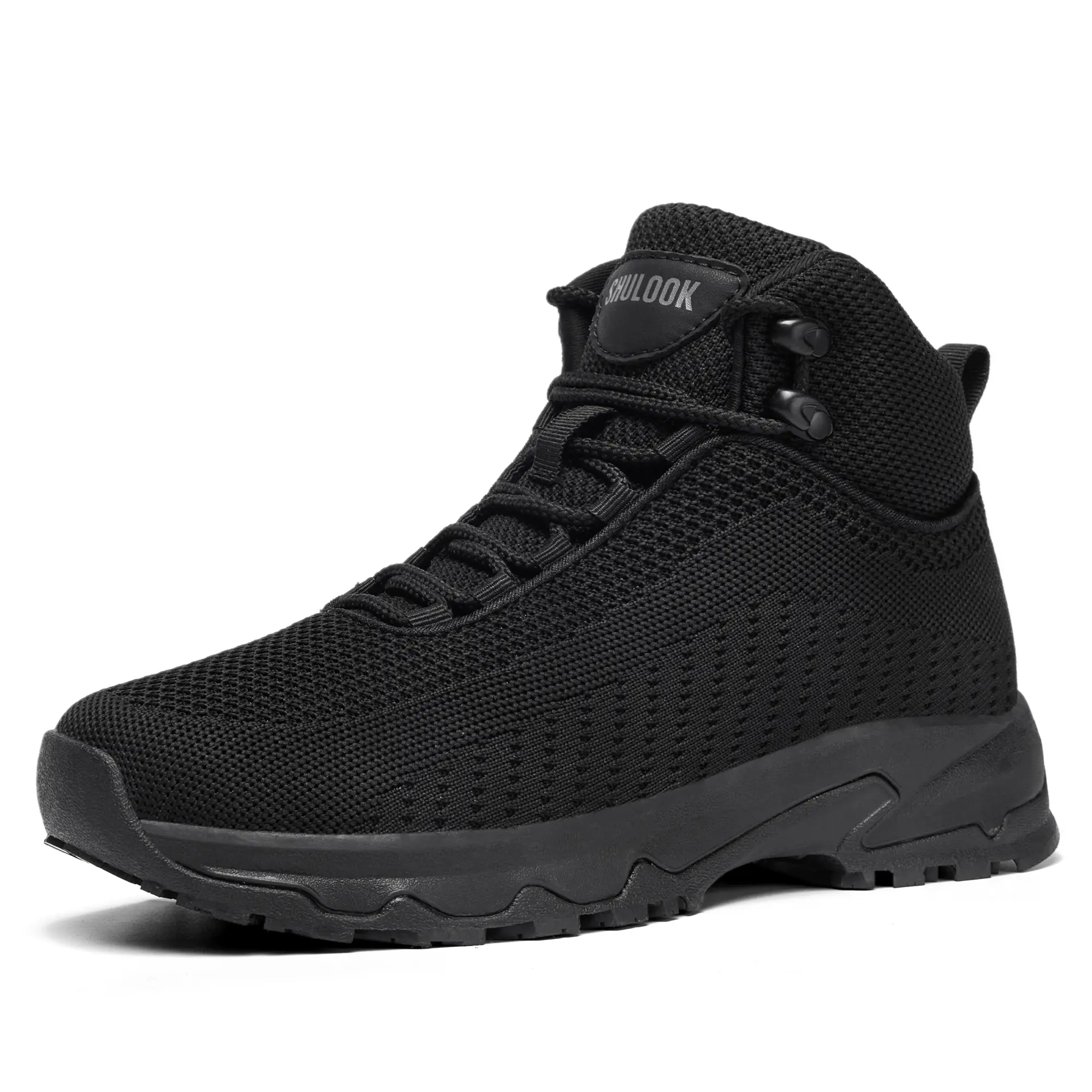 Unisex Mid-Top Mesh Work Shoes, Soft Round Toe Footwear with Laces, Non-Slip Walking Shoes for Restaurants & Kitchens, Worker, Food Service, Water-Resistant Non-Slip Work & Safety Footwear