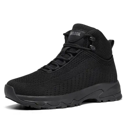 SHULOOK Non Slip Work Boots Women Comfortable Slip Resistant Shoes Black Mesh Kitchen Chef Booties for Restaurant Food Service Lightweight Walking Footwear Ankle Support