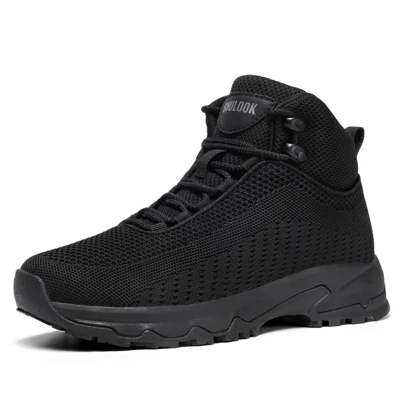 SHULOOK Non Slip Work Boots Women Comfortable Slip Resistant Shoes Black Mesh Kitchen Chef Booties for Restaurant Food Service Lightweight Walking Footwear Ankle Support