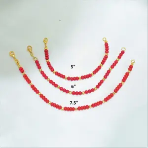 Gold Filled Red Beads Protection Bracelet for Baby - Hypoallergenic and Durable