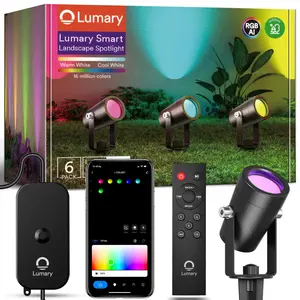 Lumary Trending Smart Landscape Lights 56 Ft 6 Pack Waterproof RGBAIWW Color Changing Outdoor Spotlight for Christmas Yard Garden Decor WiFi APP Voice Remote Control Compatible with Alexa
