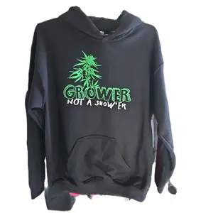 AZSTONER Grower Not a Shower Screen Printed Hoodie - Blacklight Neon Green Print