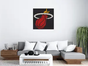 Basketball Miami Heat Brick Building Kit 2500+ Pieces DIY Brick By Number