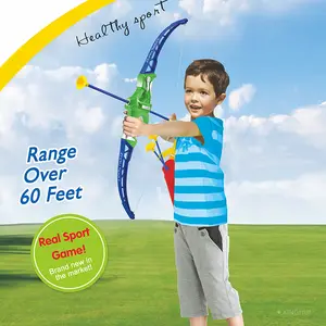 Kids Archery Set with bow,arrows,target and quiver - educational and interactive toys for ages 4-12. Perfect for Halloween,birthday,Christmas and holiday gifts.Great for outdoor/indoor play and parties.Fun stuff. Juguetes.Random colors.