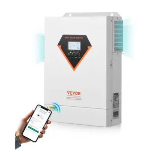 VEVOR Hybrid Solar Inverter, 6000W, All in One Pure Sine Wave Power Inverter Charger, 48V DC to Single-Phase 220/230V AC, with Built-in 120A MPPT Solar Controller, for Off-Grid System Lead Acid Lithium Battery