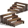 2 Set Large Stackable Wooden Tiered Riser Display Stands - Farmhouse Decor Food Display Racks for Vendor Events, Party Dessert Tables, Decoration & Home Organization