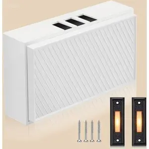 2-Tone Illuminated Doorbell Kit with 16V 10VA Transformer, Front and Rear Push Buttons for Home Installation, Compatible with Multiple Brands, Waterproof and Durable Design (Black, White, Yellow) adjustable  door  hinge interior door