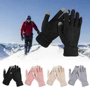 A Set of 4 Pairs Winter Touch Screen Gloves for Women,Soft Warm Fleece Lined Knit Elastic Cuff Texting Gardening Gloves,Valentine's Day Gifts,Tools & Hardware