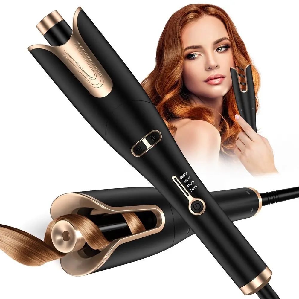 NEXPURE Automatic Hair Curler, Ionic Ceramic Tool for Anti-Frizz Wavy Hair Styling, 1" Rotating Barrel for Flawless, Easy Curls, 4 Heat Settings with Auto Shut-Off for Women, Automatic Power Off Curlers & Straighteners, Beach Waves