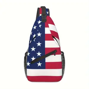 Crossbody Chest  Hiking  American Flag Shoulder  Folding Large Capacity Fashion Durable Can Be Used For Shopping, Work, Leisure TravelBeach  Fishing  Travel Accessories Must Have  For School Back Christmas Gifts bag backpack