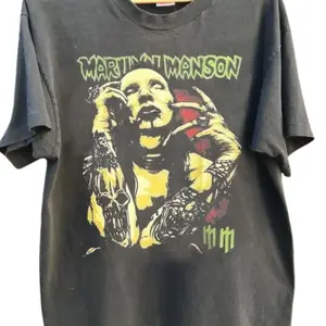 Vintage Marilyn Manson Rock Band Graphic Charcoal Unisex Shirt, Vintage graphic 90's Unisex Tshirt