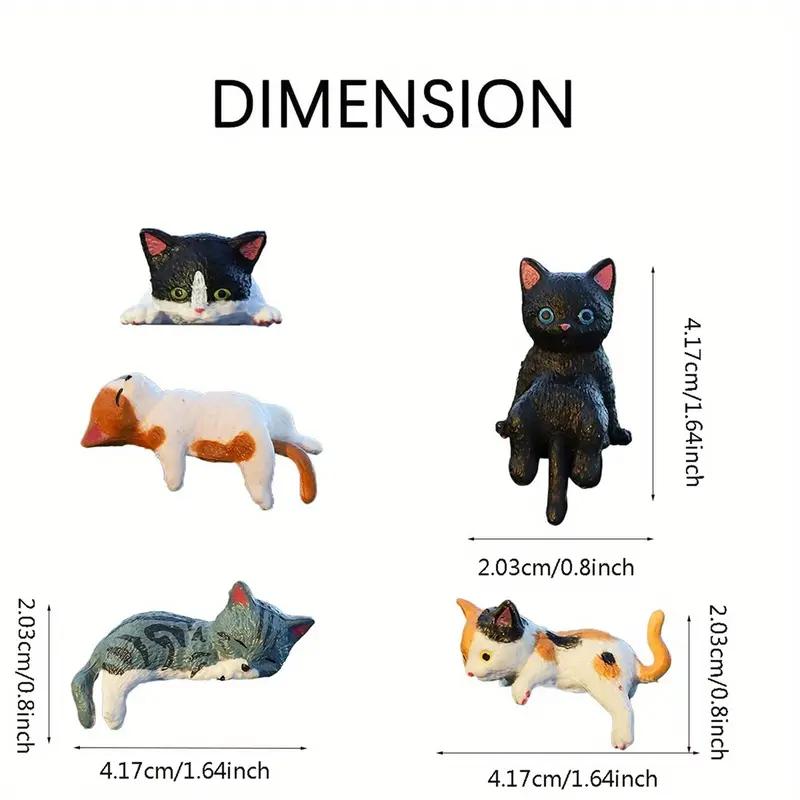 A set of 5 cute cat figurines, car dashboard decorations, cartoon mini decorations, suitable for decoration on cars, refrigerators, tabletops, computers and monitors, Car Desktop Decor, Car Ornament