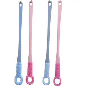 Foot Washing Brush Toe Seam Soft Rubber Brush Cleaner Exfoliating Brush for Soft Fur Manicure Nail Cutics Nail Art Cleansing Cleanser Light Blue