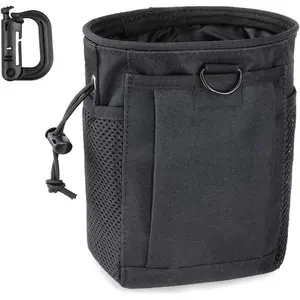 Tactical Molle Dump Pouch, Magazine Recovery Pouch Drastring Ammo Bag Belt Utility Fanny Adjustable Military Holster Bag Outdoor for Airsoft Paintball Hunting Gear with D-Ring Grimlock