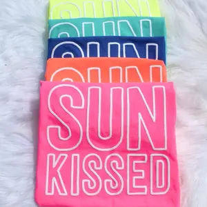 SUNKISSED Puff Print Comfort Colors Tees and Tank Bright Summer Fun Colors for Women's Womenswear and Top Wear