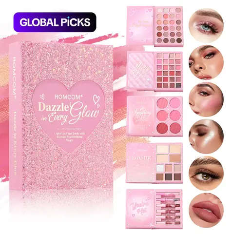 【Black Friday】5-Page Book-Style Makeup Palette, Multicolor Shimmer and Matte Eyeshadows, Powder Blush, Highlighter, and Lip Gloss, Cosmetic Gift Set for Women, Ideal for Holidays and Parties #GLOBAL PICKS