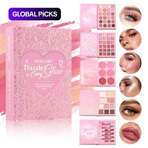 A beautiful 5-page makeup magic book, including multi-color pearlescent matte eye shadow, powder blusher, high gloss makeup, lip gloss, a complete set of makeup sets, suitable for all kinds of occasions makeup, an ideal holiday party gift for women.