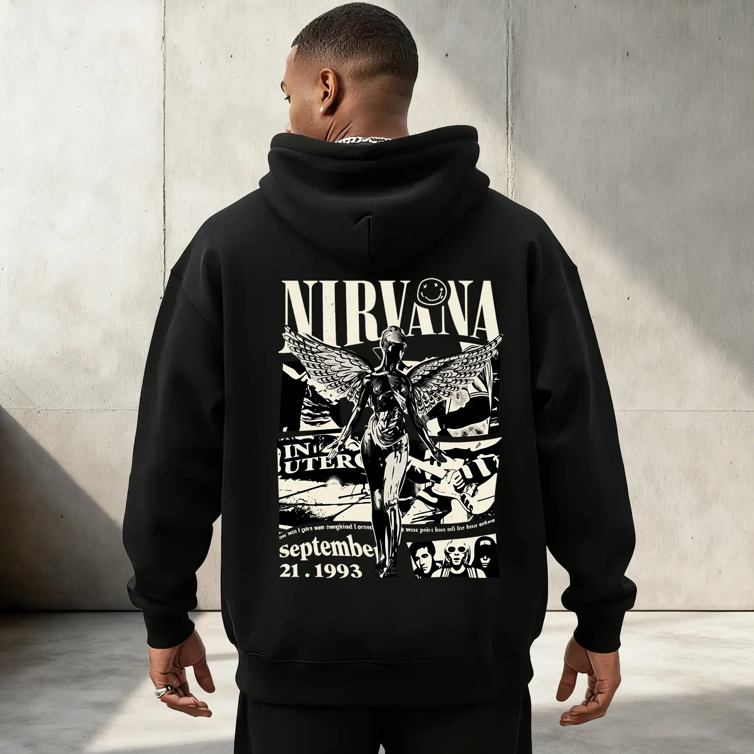 L 即発送 NIRVANA GDC Collabo Hoodie Black NIRVANA×GDC collabo】hoodie