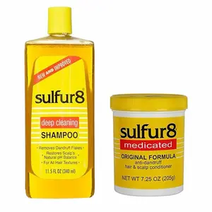 Sulfur8 Anti-Dandruff Hair & Scalp Care Shampoo 11.5oz & Medicated Conditioner 7.25oz for All Hair Textures