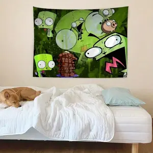 Invader Zim Bohemian Tapestry - Whimsical Room Decor, Colorful Boho Chic Gypsy Chic Wall Art for Dorm, Home Decor Gift, Colorful Tapestries