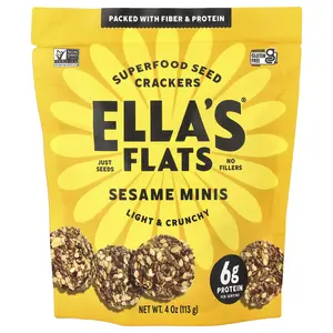 Ella's Flats Superfood Seed Crackers, Sesame Minis, 4 oz (113 g)
