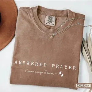 Comfort Colors® Answered Prayer Coming Soon T-shirt, Pregnancy Announcement Tee, Baby Reveal Shirt, Expecting Mom Sweatshirt, Mother's Day Gift