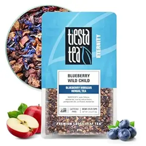 Tiesta Tea - Blueberry Wild Child | Blueberry Hibiscus Herbal Tea | Premium Loose Leaf Tea Blend | Non-Caffeinated Fruit Tea | Make Hot or Iced Tea & Brews Up to 25 Cups - 1.8oz Resealable Pouch
