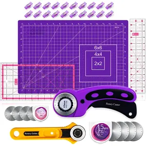 Rotary  Set, Sewing Quilting Supplies,45mm & 28 mm Fabric Cutters,8 Rotary  ,A3  Mat for Sewing,6x12 & 2.5x12 In Quilting Rulers,Ideal Quilt kits for Lovers & Beginners