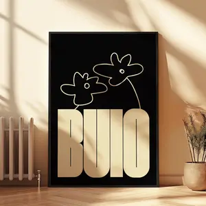 Buio Minimalist Poster - Contemporary Floral Wall Art, Modern Poster Decor, Black and White Bold Art Print for Minimalist Spaces