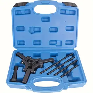 6 Piece Harmonic Balancer Puller Tool Removable Damper Pulley Puller Kit for Ford GM Chrysler Cadillac Chevrolet Truck Mitsubishi Crankshaft Pulley 3 Jaw