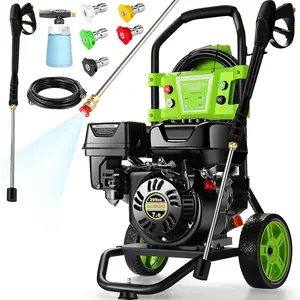 【Summervibes】OppsDecor 4200PSI Pressure Washer 4.0GPM Gas Power Washer 209CC Gas Powered Washing Machine Commercial High Pressure Washer with 25ft Hose&5 Nozzles for Patio Garden Yard Vehicle,