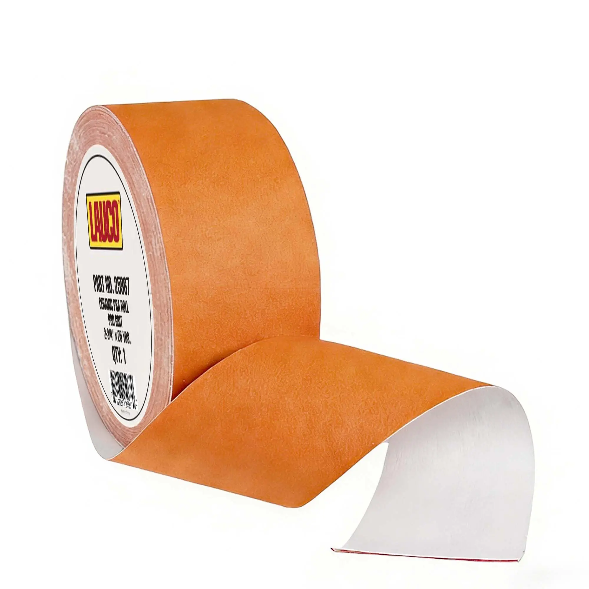 LAUCO Premium 320-Grit Ceramic Grain Pressure-Sensitive Adhesive (PSA) Sanding Roll, 2.75" x 25 yd Self-Adhesive Longboard Sandpaper, 30% Faster Cutting for Automotive, Woodworking, Removing Paint, Lasts Up To Two Times Longer