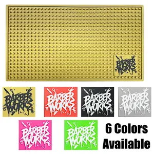 Barber Works Professional Station Mat 17.5" × 10" – Heavy‑Duty, Water & Heat Resistant Non‑Slip Tool Mat