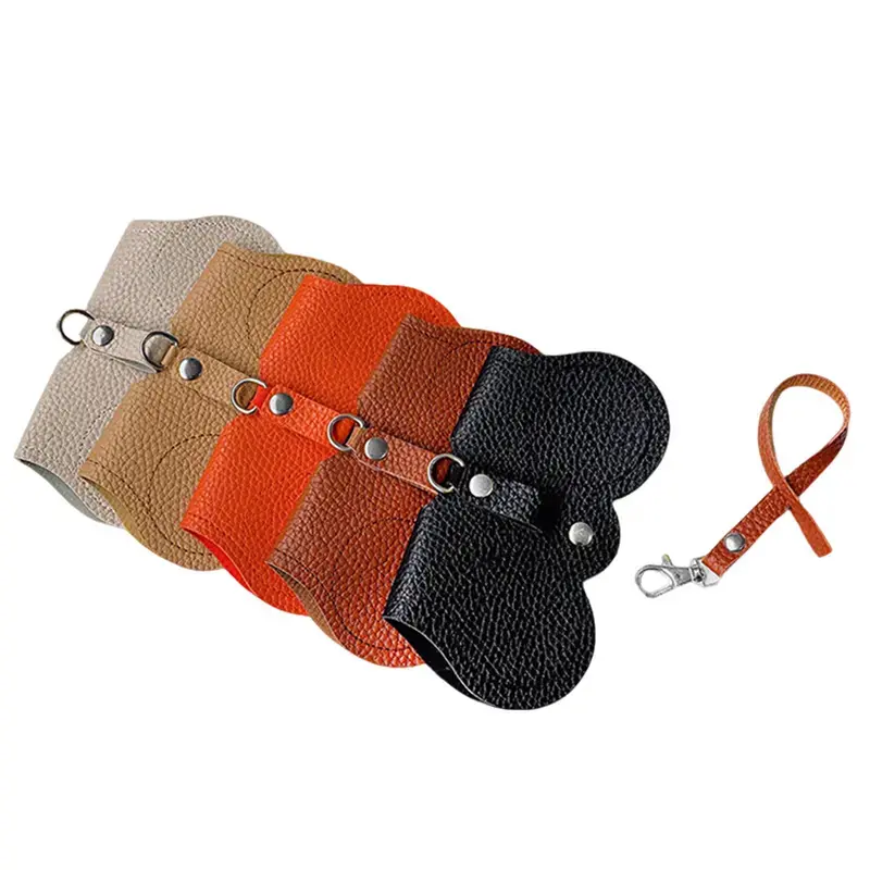 Modern Leather Sunglasses Pouch for Men Women, Lightweight Soft Cloud Shape Glasses Case with Snap Closure & Detachable Lanyard, Portable Anti Scratch Eyeglasses Organizer for Purse, Camping, Backpack & Travel