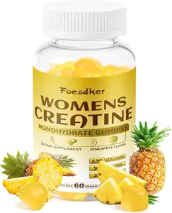 Creatine Monohydrate Gummies with Collagen, Vitamin D3 & Calcium, Supports Muscle, Energy & Recovery, Sugar Free Pineapple Flavor