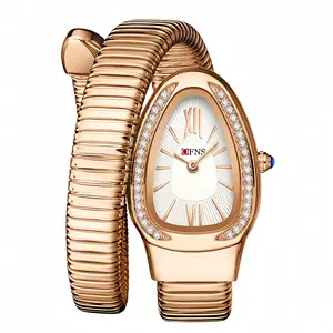 Snake Watches for Women Luxury Women's Snake Shape Bangle Watch Diamond Quartz Wristwatch Ladies with Roman Numerals Dial
