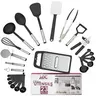 LDC LUX DECOR COLLECTION 23-Piece Cooking Utensils Set - Non-Stick, Heat-Resistant Stainless Steel & Lightweight Nylon Tools, Durable Kitchenware for Beginners, Great Gift for Housewarmings