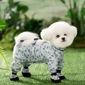 Reflective Stripe Pet Strolling Going Out Pants Back Adjustable Dust-proof Dog Four-Legged Pants Full Leg Protection Anti-Slip waterproof dog shoe dog Outdoor costumes Poodle Outfits