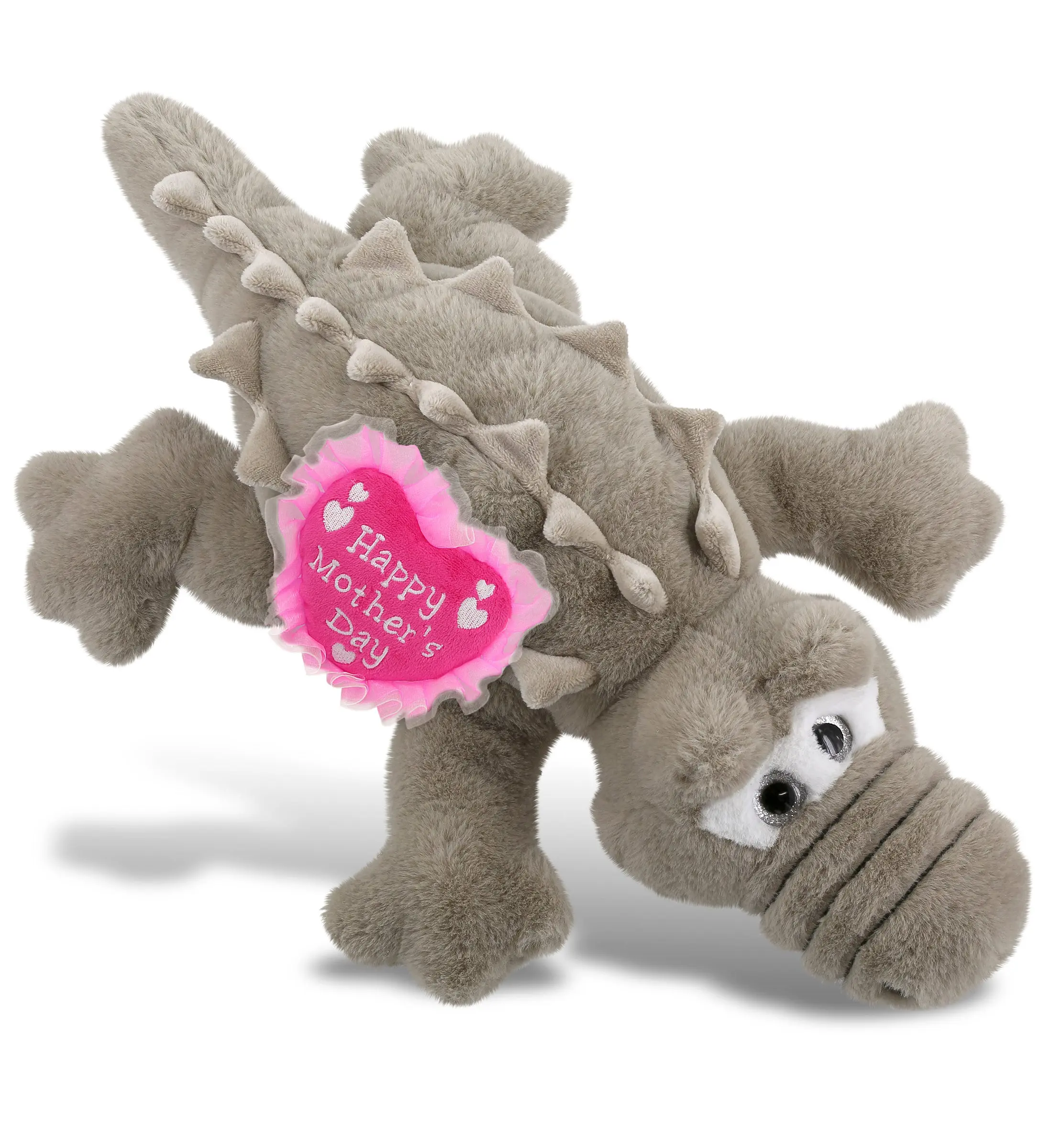 DOLLIBU 17" Large Grey Alligator Plush Stuffed Toy - Super Soft Polyester Toy, Ideal Mother's Day Heart Gift with Gentle Touch