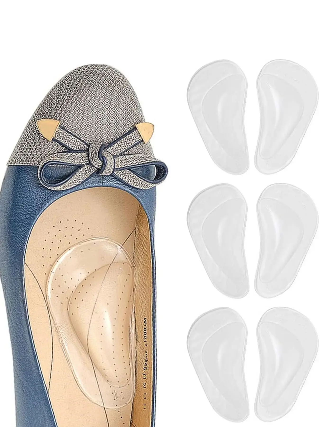 3 Pairs Arch Support Shock Absorbing Insoles, Shoe Inserts, Self-Adhesive Gel Foot Pad, Anti-Slip Shoe Accessories, Suitable for Flat Feet, Unisex All Seasons