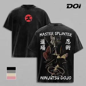 TMNT Master Splinter Ninjutsu Dojo - Oversized Heavyweight Vintage Graphic Tee, Premium Heavy Cotton, Movie Lover Gift, Cotton Unisex Graphic T-Shirt, Trendy T-Shirts, Men's T shirts, Streetwear For Men, Double-Sided, Unique Gift For Fans