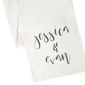 Personalized Couple Names Cotton Canvas Table Runner