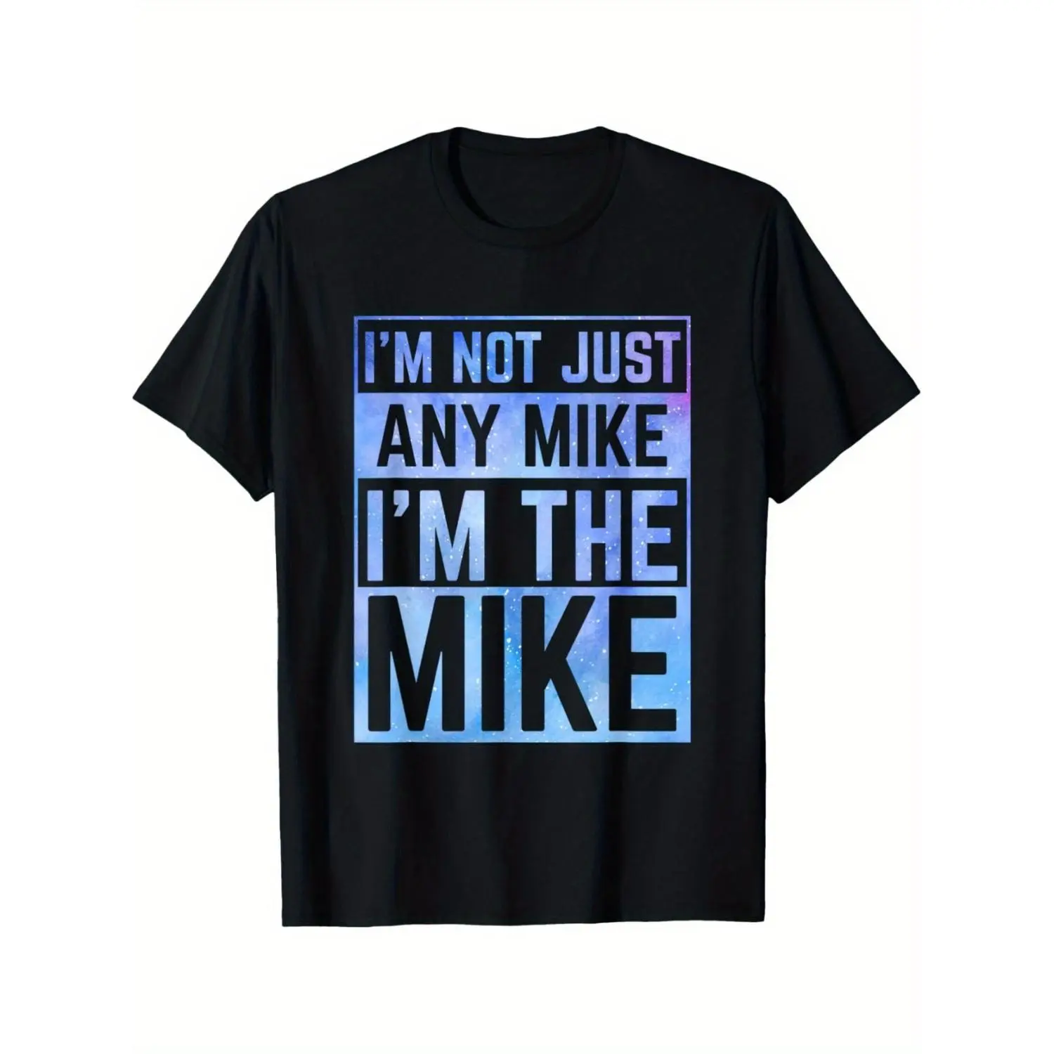 Menswear Short-Sleeve Round Neck Cotton Top - 100% Soft Customizable 'I'm The Mike' Funny T-Shirt, Perfect for Casual Outings & Date Nights