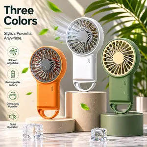 Portable Foldable Mini Fan with Hook – USB Rechargeable Handheld Desk Fan for Outdoor, Travel & Office