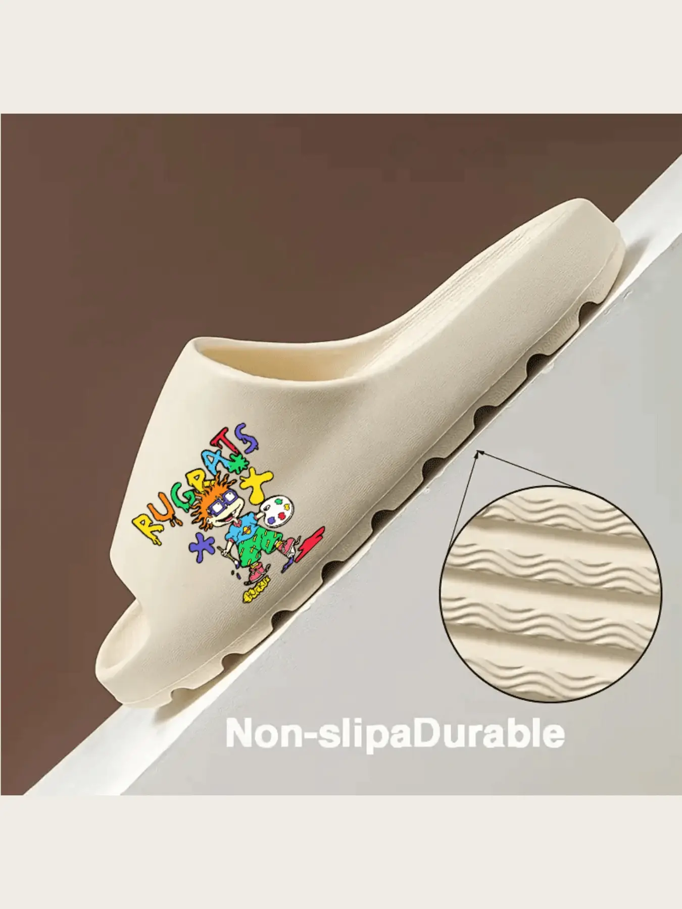 Rugrats Chuckie Finster Artistic Print Slippers Comfortable Indoor Shoes for Kids Cartoon Character Non-Slip House Slippers Soft Sole Toddler Footwear Fun Casual Home Shoes